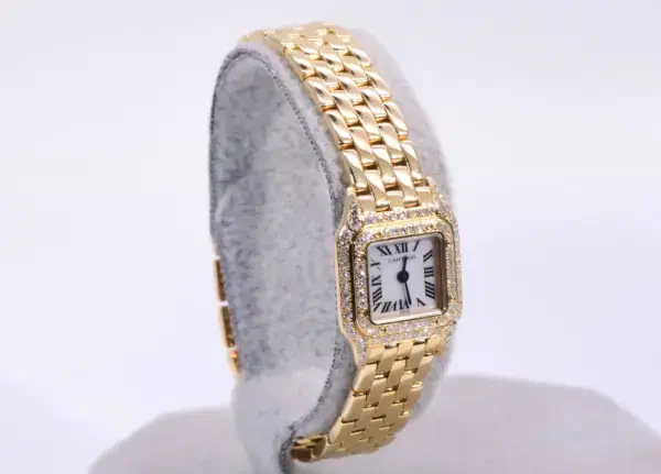 Cartier Panthere Mini Factory Diamond Watch 18k Gold