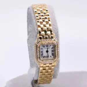 Cartier Panthere Mini Factory Diamond Watch 18k Gold