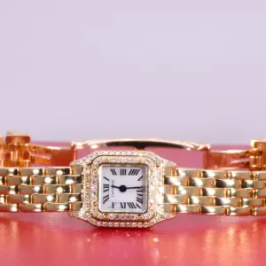 Cartier Panthere Mini Factory Diamond Watch 18k Gold