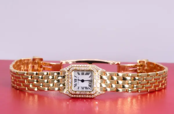 Cartier Panthere Mini Factory Diamond Watch 18k Gold