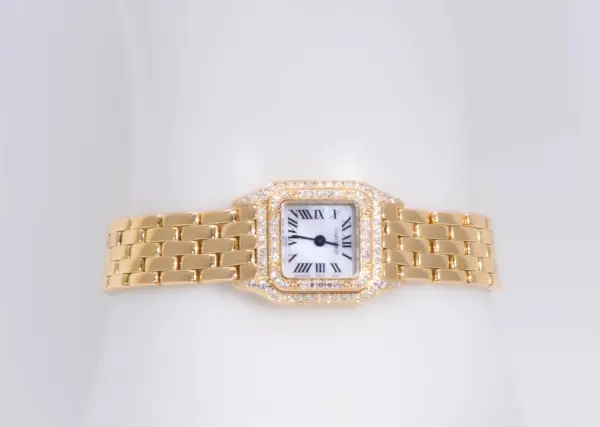 Cartier Panthere Mini Factory Diamond Watch 18k Gold