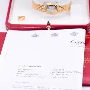 Cartier Panthere Mini Ladies Watch 18k Yellow Gold