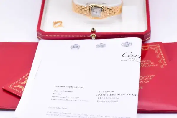 Cartier Panthere Mini Ladies Watch 18k Yellow Gold