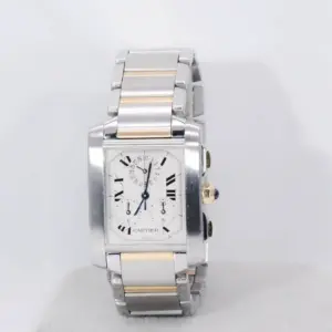 Cartier Tank Francaise Chronograph Watch 39mm Yellow Gold & Steel