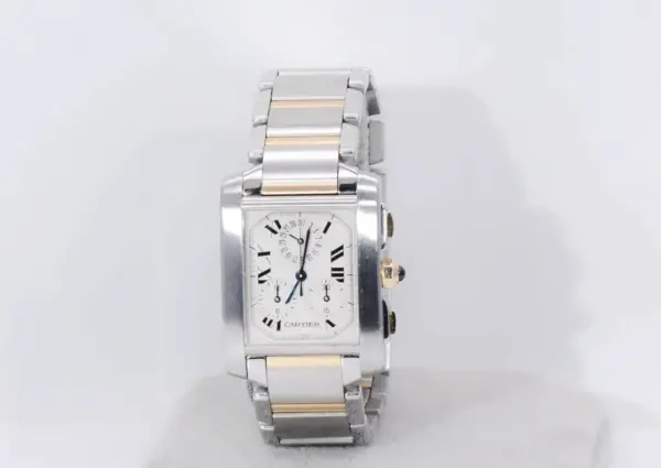 Cartier Tank Francaise Chronograph Watch 39mm Yellow Gold & Steel