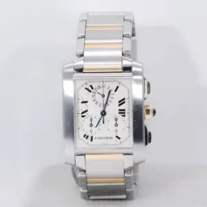 Cartier Tank Francaise Chronograph Watch 39mm Yellow Gold & Steel