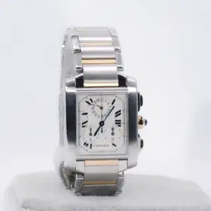 Cartier Tank Francaise Chronograph Watch 39mm Yellow Gold & Steel