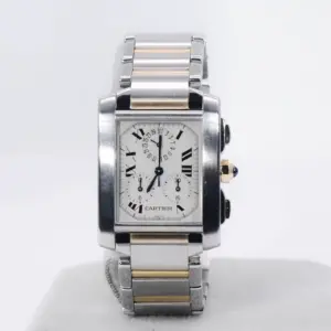 Cartier Tank Francaise Chronograph Watch 39mm Yellow Gold & Steel