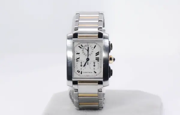 Cartier Tank Francaise Chronograph Watch 39mm Yellow Gold & Steel