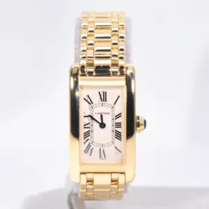 Cartier Tank Americaine Ladies Watch 18k Yellow Gold Cartier Box & Service