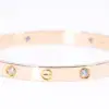 Cartier LOVE 18k Rose Gold and Four Diamonds Bracelet Size 17