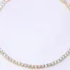 Natural Diamond Line Tennis Necklace 13 carats 18k Yellow Gold New