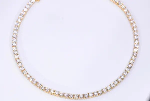 Natural Diamond Line Tennis Necklace 13 carats 18k Yellow Gold New