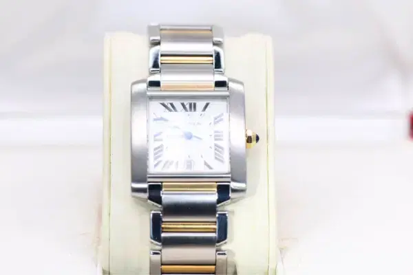 Cartier Tank Francaise Watch 28 mm Midsize Yellow Gold & Steel, Box & Cartier Service