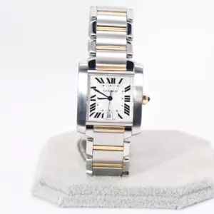 Cartier Tank Francaise Watch 28 mm Midsize Yellow Gold & Steel, Box & Cartier Service