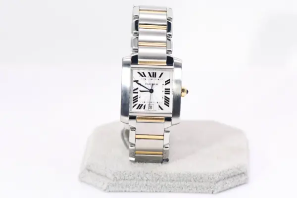 Cartier Tank Francaise Watch 28 mm Midsize Yellow Gold & Steel, Box & Cartier Service