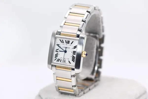 Cartier Tank Francaise Watch 28 mm Midsize Yellow Gold & Steel, Box & Cartier Service