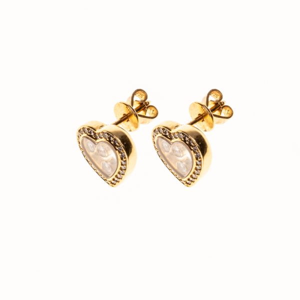 Chopard ‘Happy Diamonds’ 18k Yellow Gold Heart Earrings