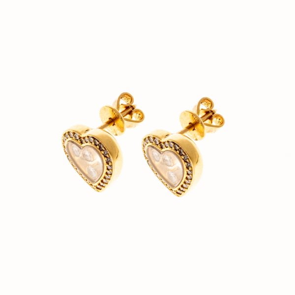 Chopard ‘Happy Diamonds’ 18k Yellow Gold Heart Earrings