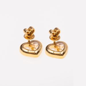 Chopard ‘Happy Diamonds’ 18k Yellow Gold Heart Earrings