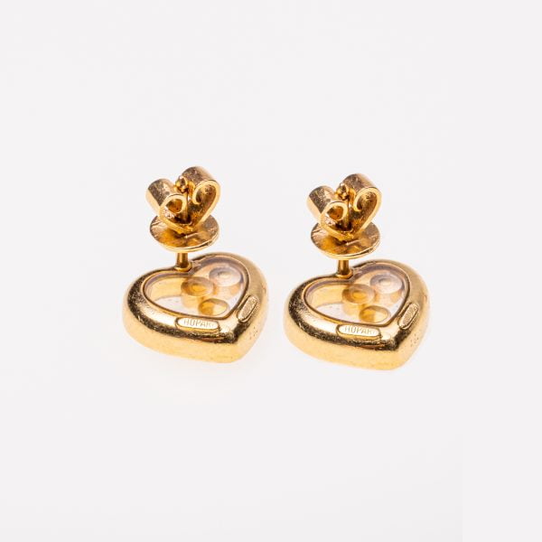 Chopard ‘Happy Diamonds’ 18k Yellow Gold Heart Earrings