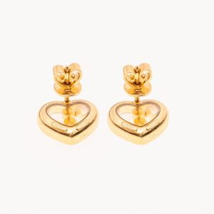 Chopard ‘Happy Diamonds’ 18k Yellow Gold Heart Earrings