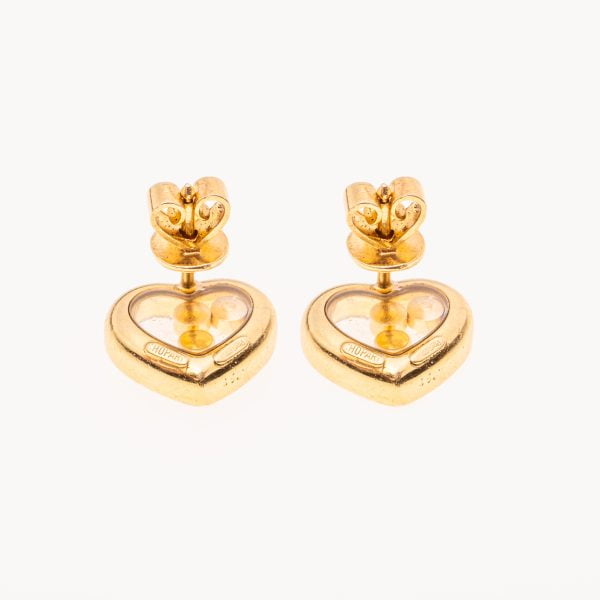 Chopard ‘Happy Diamonds’ 18k Yellow Gold Heart Earrings