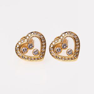 Chopard ‘Happy Diamonds’ 18k Yellow Gold Heart Earrings