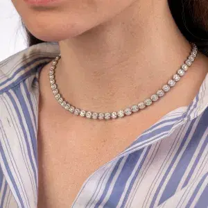 Boucheron Riviere 8 ct Diamonds and 18k White Gold Necklace