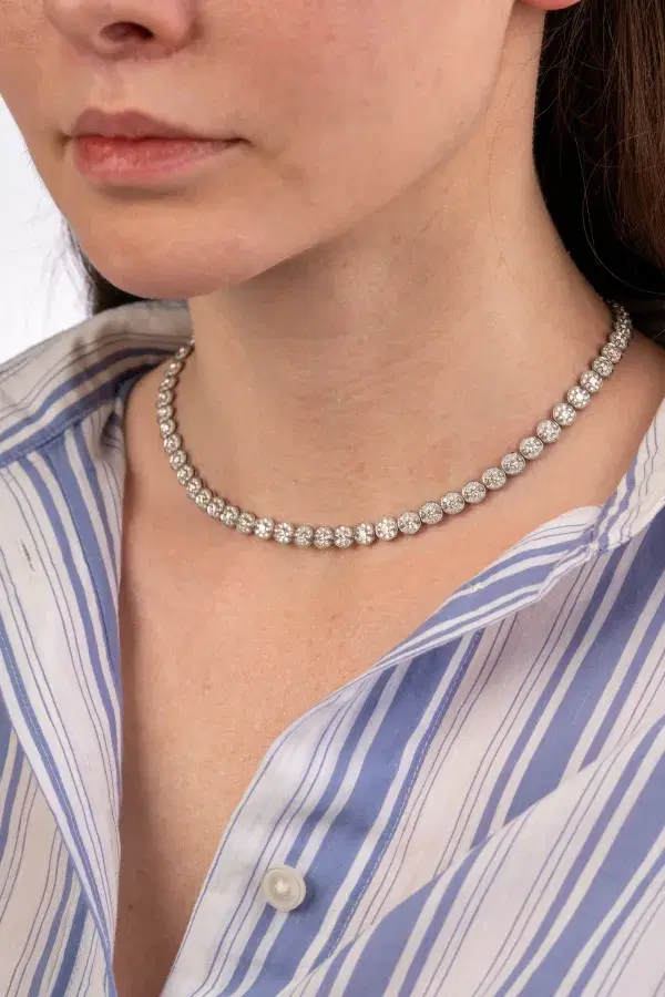 Boucheron Riviere 8 ct Diamonds and 18k White Gold Necklace