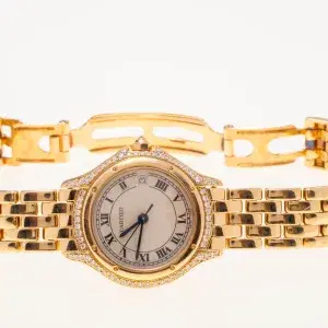 Cartier Panthere Cougar Ladies Watch 26mm Yellow Gold Factory Diamonds