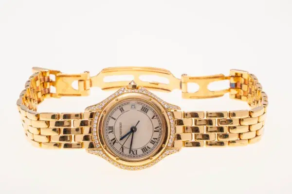 Cartier Panthere Cougar Ladies Watch 26mm Yellow Gold Factory Diamonds