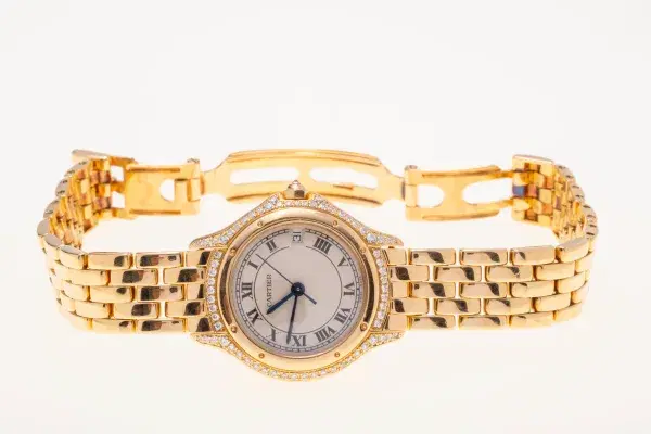 Cartier Panthere Cougar Ladies Watch 26mm Yellow Gold Factory Diamonds