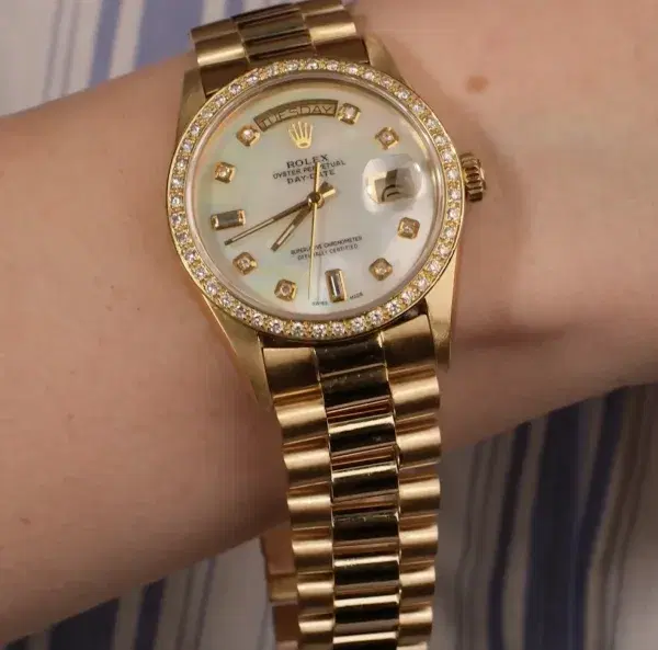 Rolex Oyster Day-Date 36mm 18k Gold Diamond President Bracelet Watch