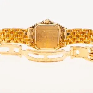 Cartier Panthere Watch 22mm Factory Diamond Pave 18k Yellow Gold