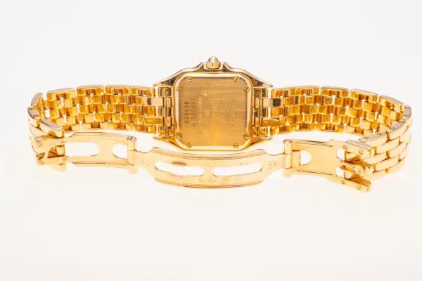 Cartier Panthere Watch 22mm Factory Diamond Pave 18k Yellow Gold