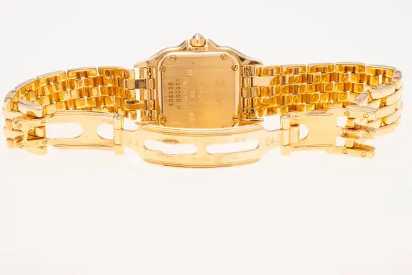 Cartier Panthere Watch 22mm Factory Diamond Pave 18k Yellow Gold