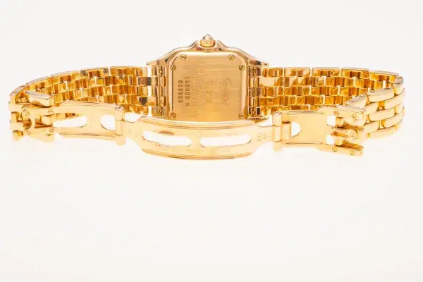 Cartier Panthere Watch 22mm Factory Diamond Pave 18k Yellow Gold