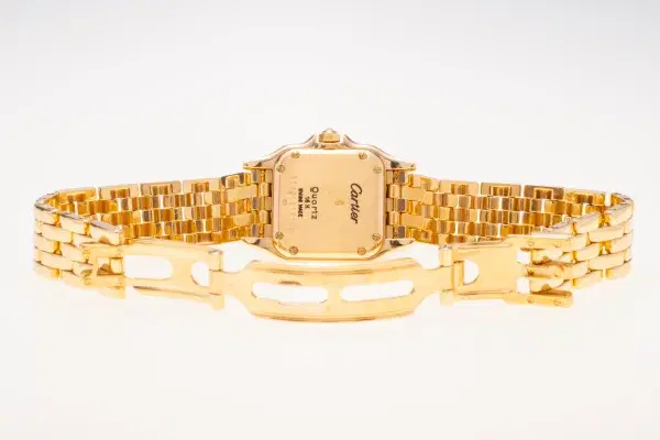 Cartier Panthere Watch 22mm Factory Diamond Pave 18k Yellow Gold