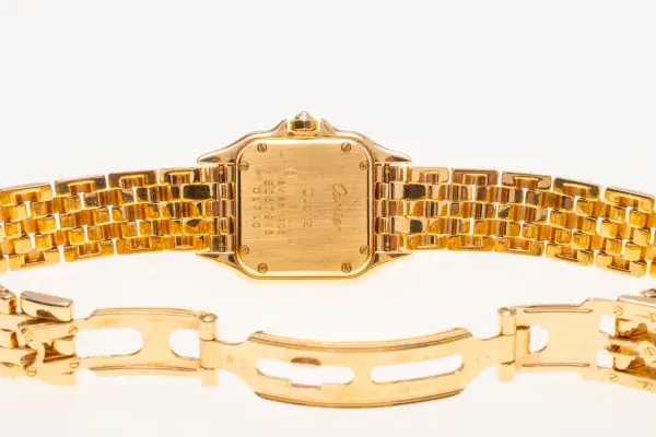 Cartier Panthere Watch 22mm Factory Diamond Pave 18k Yellow Gold