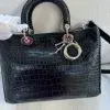 Dior Diorissimo Black Crocodile Bag with Authenticity Card