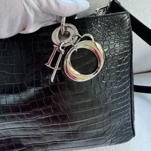 Dior Diorissimo Black Crocodile Bag with Authenticity Card