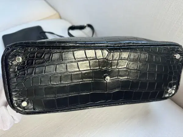 Dior Diorissimo Black Crocodile Bag with Authenticity Card