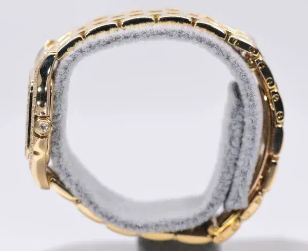 Cartier Panthere Watch 22mm Factory Diamond Pave 18k Yellow Gold