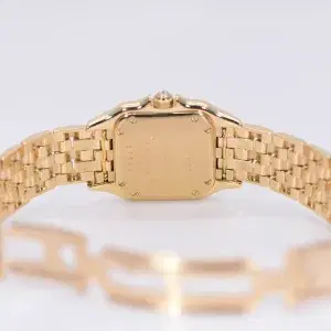 Cartier Panthere Watch 22mm Factory Diamond Pave 18k Yellow Gold