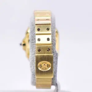 Cartier Santos Galbée Watch 23.5mm 18k Gold Factory Diamond