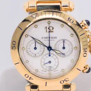 Cartier Pasha 38mm Chronograph Automatic 18k Gold Watch