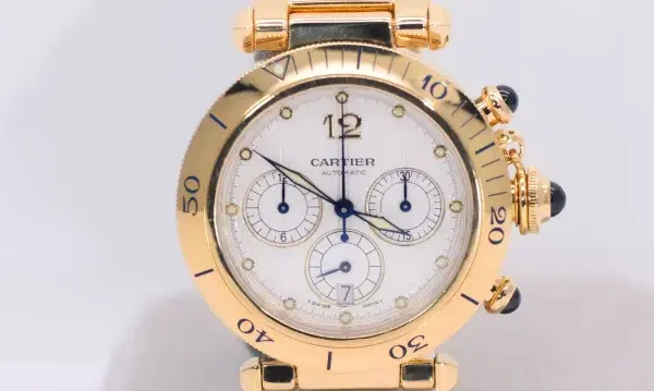 Cartier Pasha 38mm Chronograph Automatic 18k Gold Watch