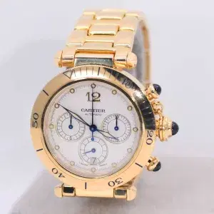 Cartier Pasha 38mm Chronograph Automatic 18k Gold Watch