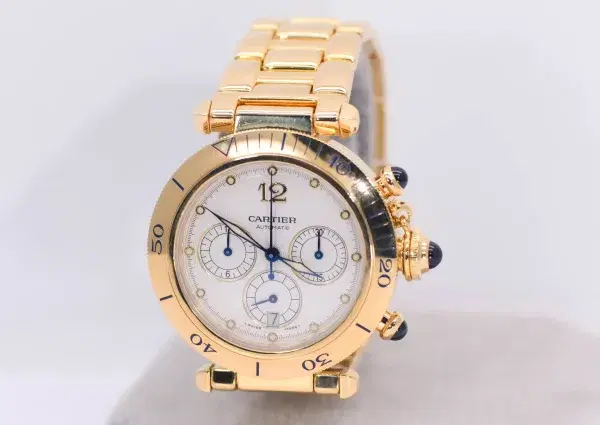 Cartier Pasha 38mm Chronograph Automatic 18k Gold Watch